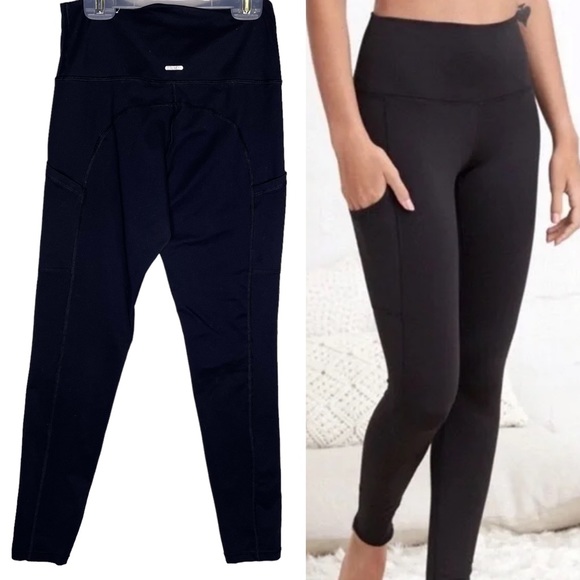 aerie Pants - Aerie Chill Play Move Black High Rise Leggings With Pockets Medium